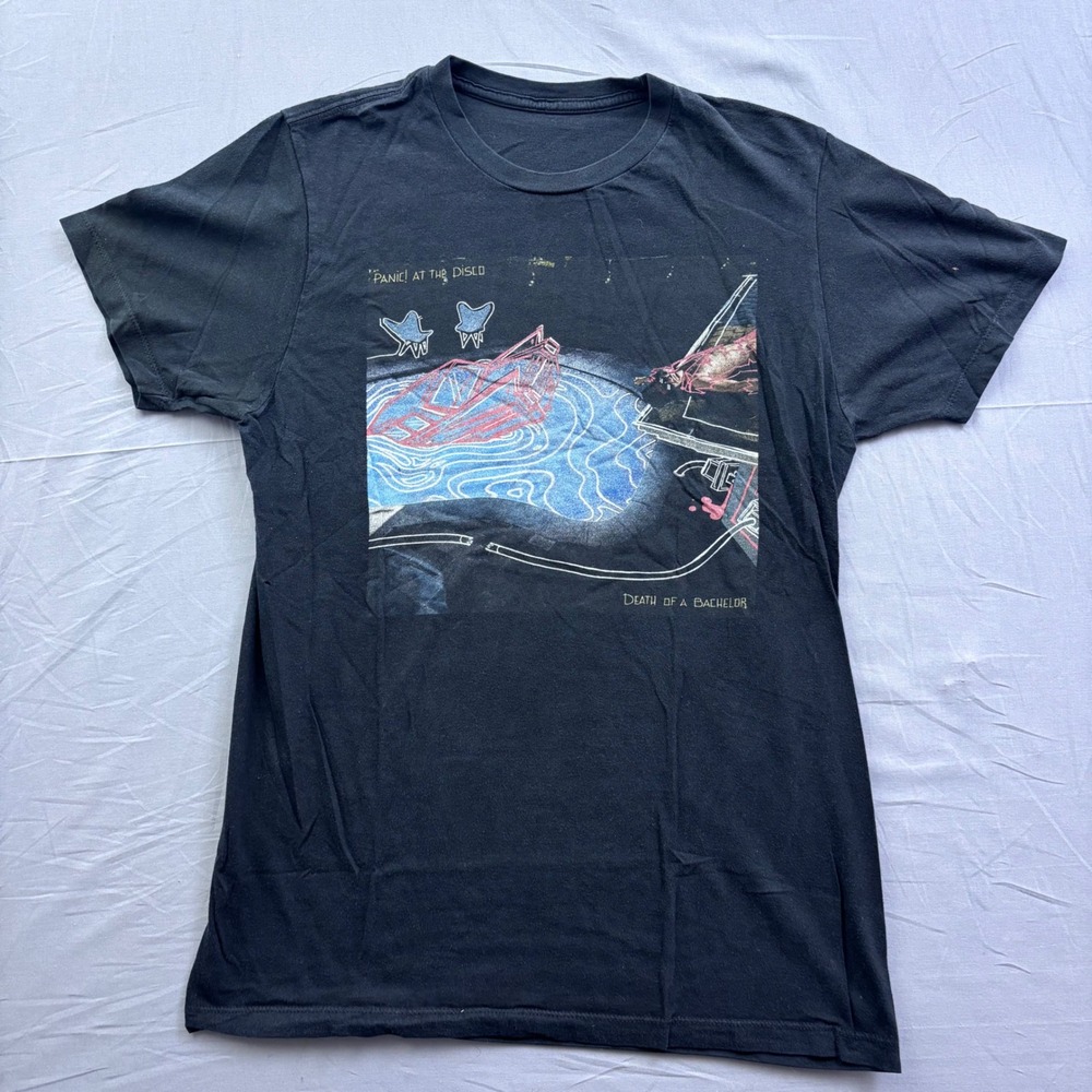 Panic At The Disco Death of a Bachelor Graphic T-Shirt Mens Black Short Sleeve